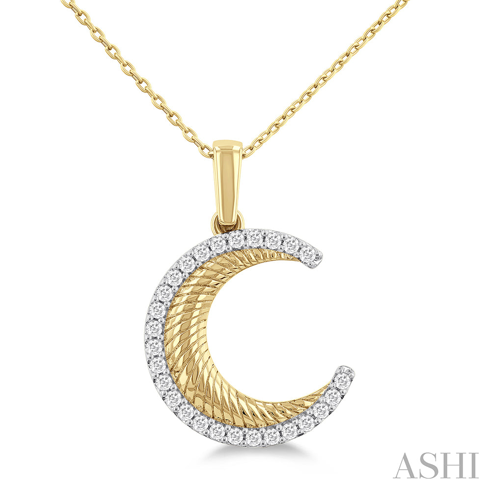 14K Yellow Gold Pendant Moon